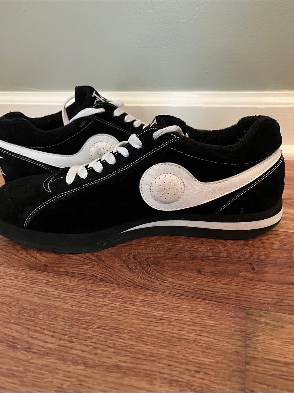 Calvin Klein Black and White Suede Low-Top Sneakers - Picture 3 of 4